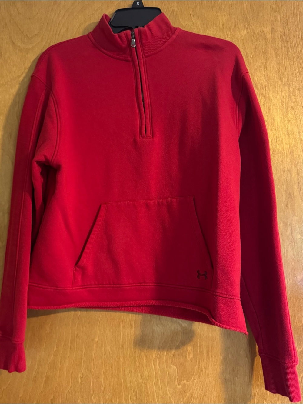 Under Armour Red Quarter-Zip Fleece Pullover. Size S